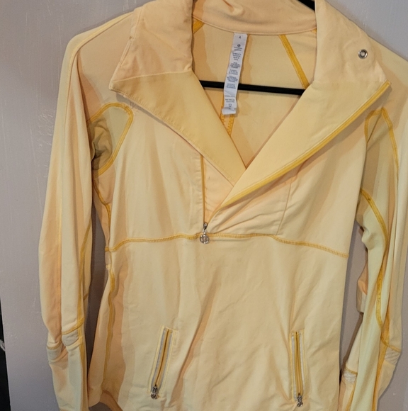Bright yellow Lululemon active sweater - Picture 2 of 6